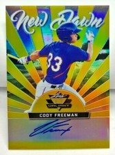Cody Freeman 2019 Leaf Valiant New Dawn Yellow Prismatic Autograph Auto #'d 8/10