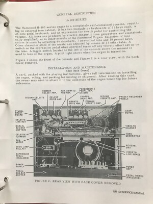 Hammond Service Manuals 820100,E-100, H-100,J-100/200/300,R-100, M