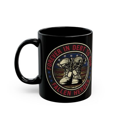 Memorial Day Honoring Fallen Heroes Black Mug, Gift for Heroes Family, Memorial,