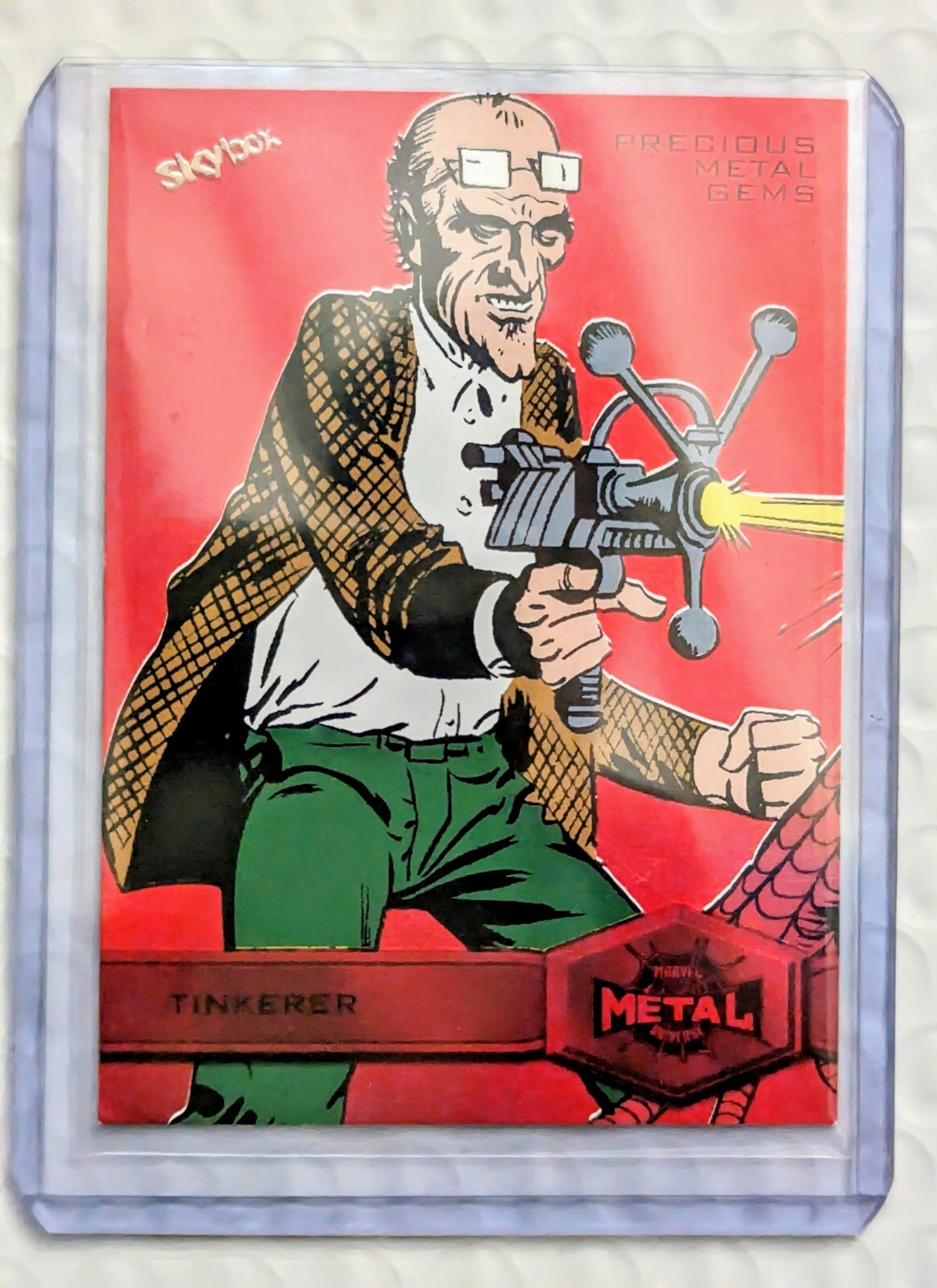 2022 Marvel Metal Universe Spider-Man Red PMG Gems #190 Tinkerer 93/100 High Ser