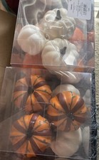 2  Decorative Foam  Plastic Pumpkins Lot Set Of 14