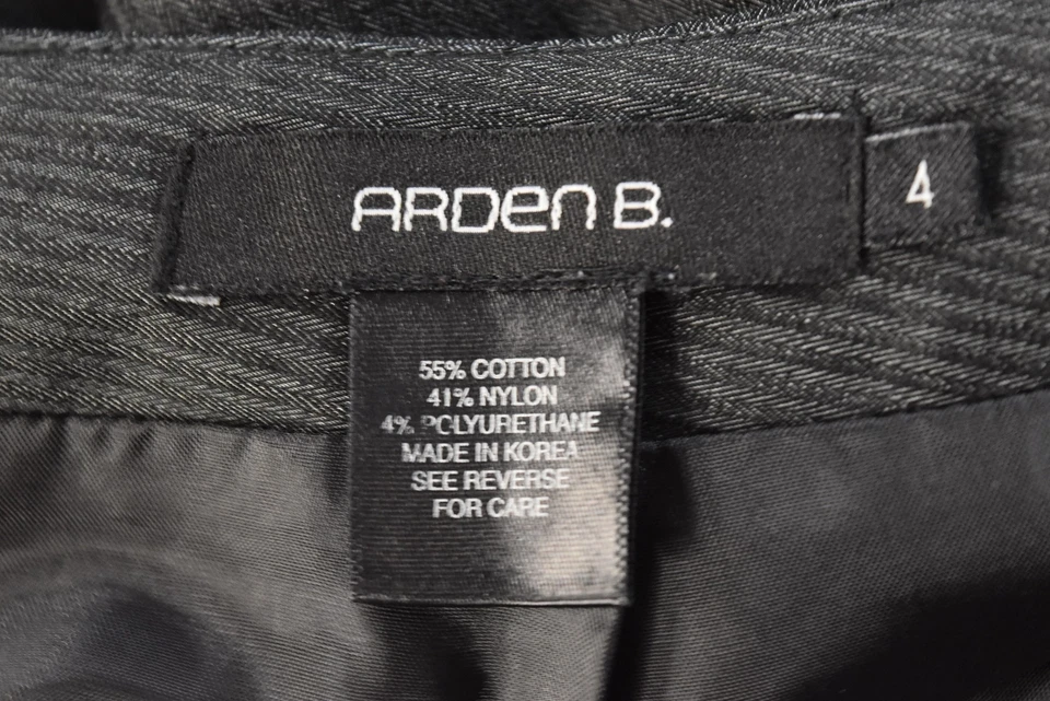 Falda para mujer Arden B talla 4 gris a rayas algodón hasta la rodilla línea A carrera Foto 4 de 4