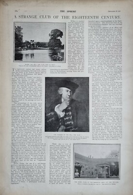 1901 DRUCK HELL FIRE CLUB MEDMENHAM ABTEI AUF DER THAMSE SIR FRANCIS DASHWOOD