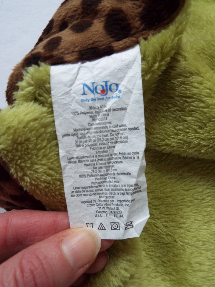 Детское одеяло Nojo с зеленым и коричневым леопардовым принтом в виде обезьяны 30x40"" - Изображение 3 из 4