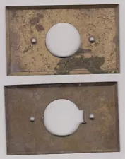 Vintage Brass Outlet Cover Plate Harvey Hubbell Inc.--Lot of 2--FREE SHIPPING
