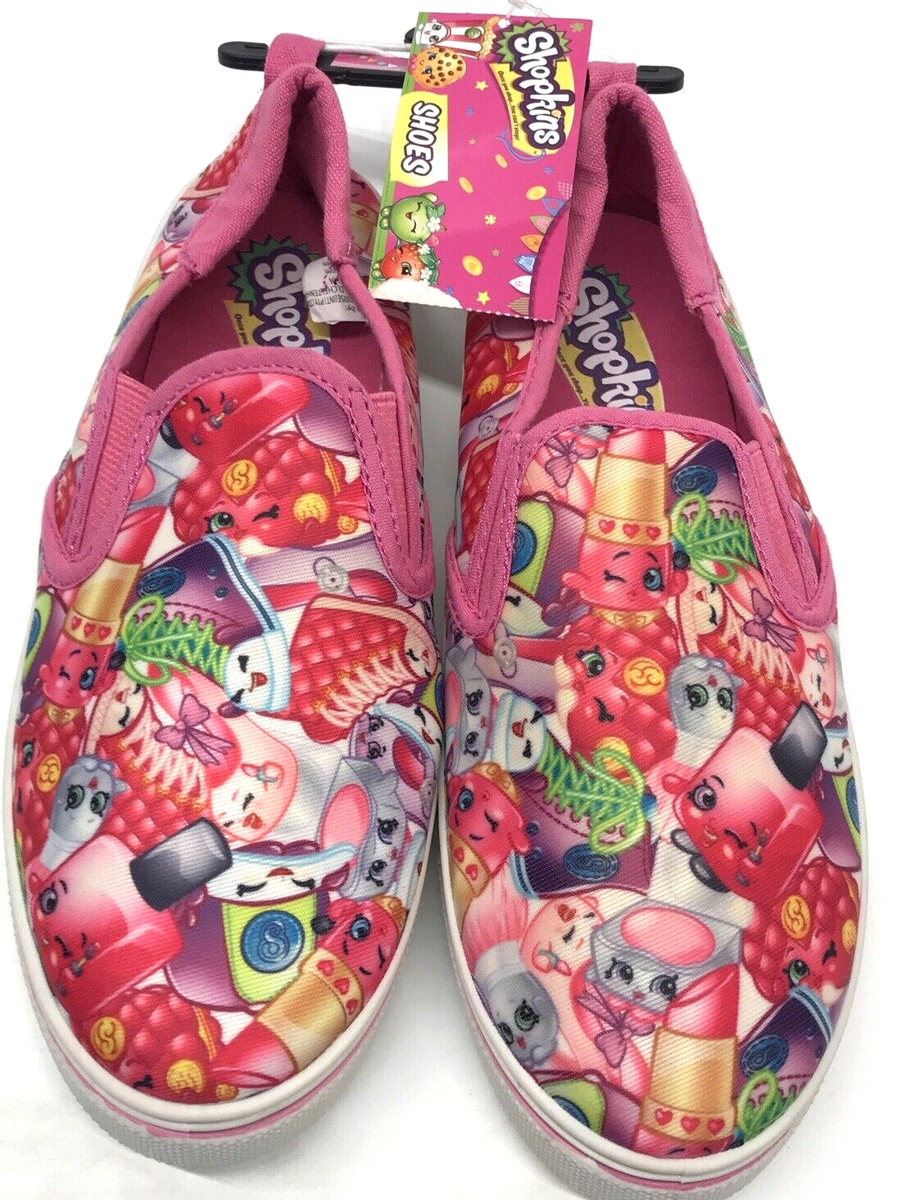Shopkins Canvas Girl's Hot Pink Canvas Slip On Shopkins Shoes, Youth US  Size