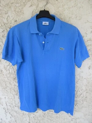 Polo LACOSTE Devanlay bleu ciel coton shirt manches courtes taille 3 - Photo 1/4