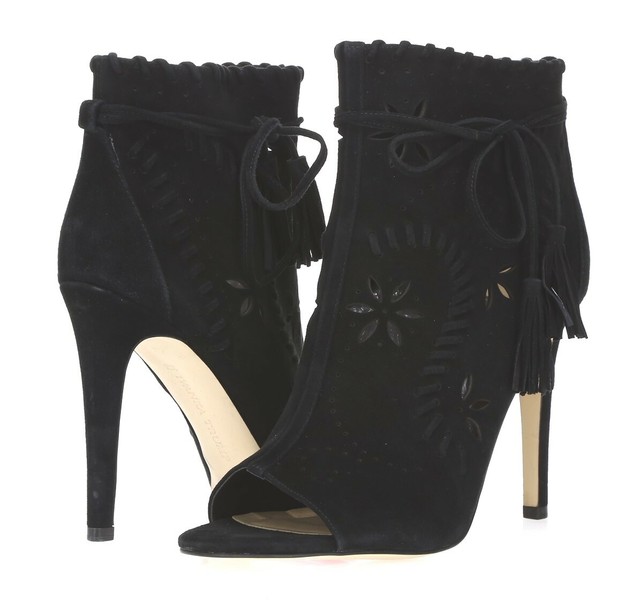 womens black peep toe booties