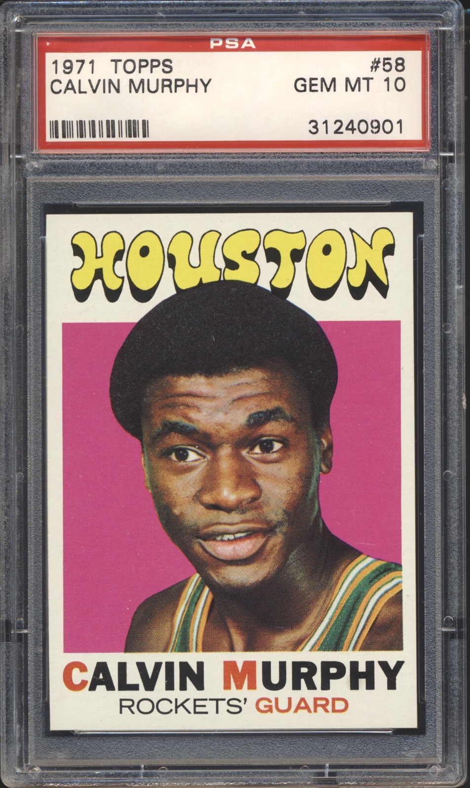 1971 Topps Basketball Calvin Murphy #58 PSA 10 ROCKETS GEM MINT HOF POP 16