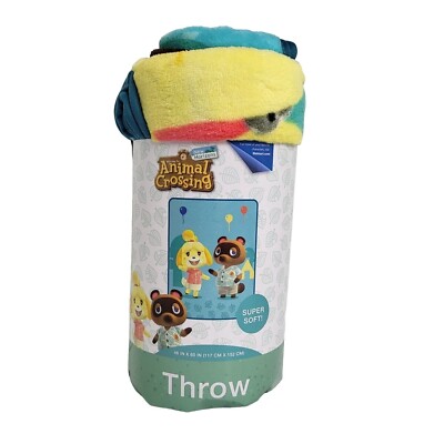 Animal Crossing New Horizons Super Soft Throw Plush Blanket 46'' X 60'' Nintendo