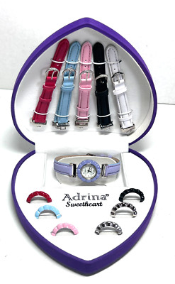 Adrina Sweetheart Watch Set Interchangeable Bands Faces  in box W129