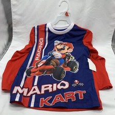 Mario Pajamas Mario Kart Boys Medium Size 8 Long Sleeve Shirt Pant PJ Set Gift