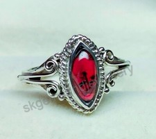 Natural Red Garnet Ring 925 Sterling Silver Ring Handmade Fine Ring All Size