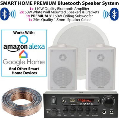 Weisse Wand Lautsprecher Subwoofer System Bluetooth Heimkino Hifi Verstarker Ebay