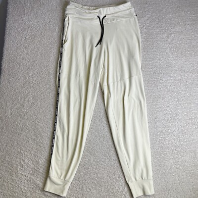 Flag Nor Fail Joggers Sweatpants Mens Small Cream Tapered Stretch Gym Nylon
