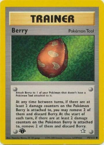 Berry 99/111 1st Edition Neo Genesis Trainer Pokemon Card - NM