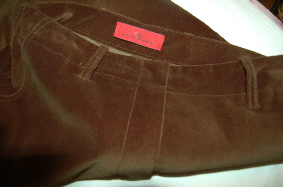 Carolina Herrera Mujer Falda Verde Oscuro Terciopelo Talla 6 Paquetes con Cremallera Foto 3 de 4