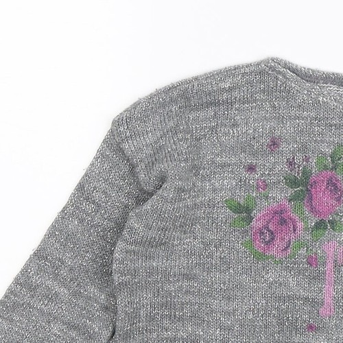 Suéter de acrílico cuello redondo plateado cuello redondo talla S United Colors of Benetton para niñas - Imagen 5 de 12