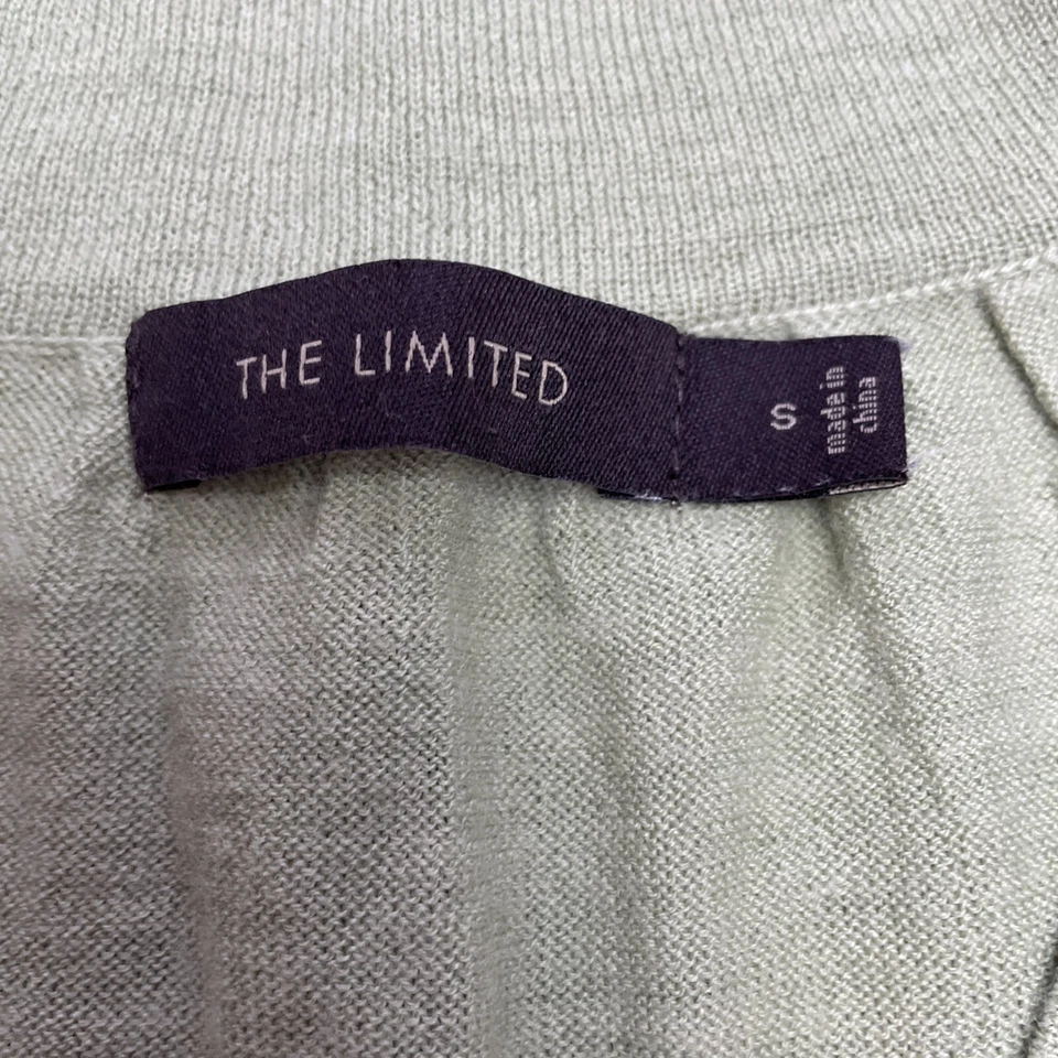 Suéter para mujer The Limited mezcla de lana merino S verde salvia cuello en V ligero Foto 3 de 4