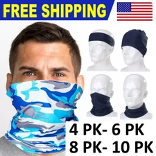 4-6-8-10 PK Cooling Neck Gaiter Face Scarf Sun Shield Balaclava Bandana Headband