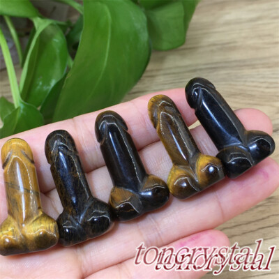 5pcs Natural Tiger's eye Skull Carved Small Quartz Crystal Skull Wand Gift