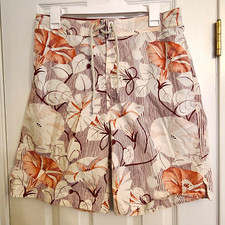 Tommy Bahama RELAX Swim Trunks Shorts Tropical Red White Floral Mesh Lined, MED