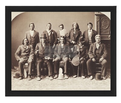 OGLALA SIOUX NATIVE AMERICAN DELEGATION TO WASHINGTON D.C. 8X10 FRAMED PHOTO