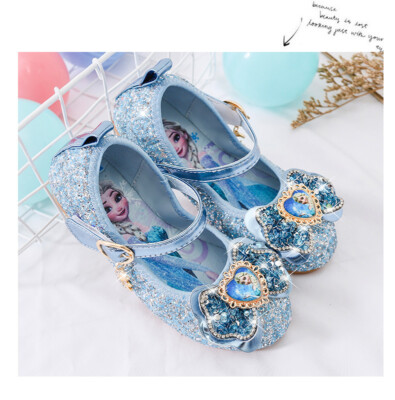 Cosplay Kinder Mädchen Elsa Paillette Prinzessin Paillette Bogen Strass Schuhe