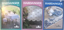 DMC HARDANGER Pattern BOOKS lot of 3 1990's runners doilies stitches + more