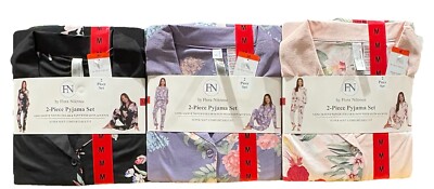 Flora Nikrooz Damen 2-teiliges Pyjama-Set mit Kerbkragen in 3 Farben & in 4 Größen Neu