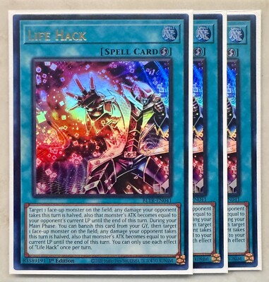 Yugioh! 3x Life Hack BLTR-EN041 Ultra Rare 1st Ed NM