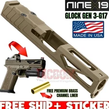 NINEx19 X1 PORTED Slide for G17 Gen 3 GL0CK 17 FDE TAN CERAKOTE RMR OPTIC CUT US
