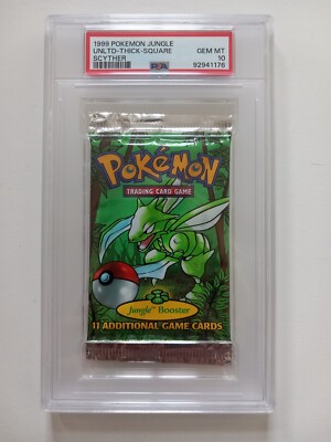 Pokemon Jungle Scyther Unltd Englisch Booster Pack PSA 10 LOW POP Thick Square