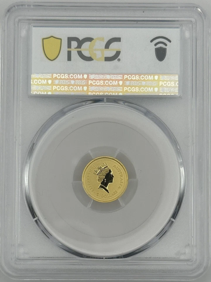 1998 $5 Australia 1/20 Oz Gold Bullion Lunar Coin • MS69 • Year of the Tiger (虎) - Image 3 of 4