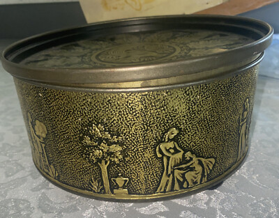 Guilderaft N.Y USA Embossed Paradise Fruit Cake Tin Can Vtg 1950s