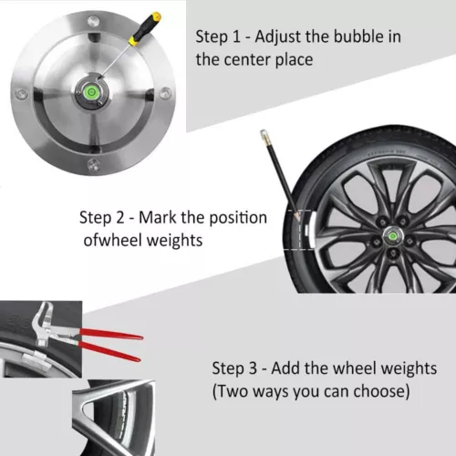 Wheel Balancer Portable Tyre Hubs Heavy Duty Car Truck Rim Tire Tool Kit Bubble - Picture 9 of 14