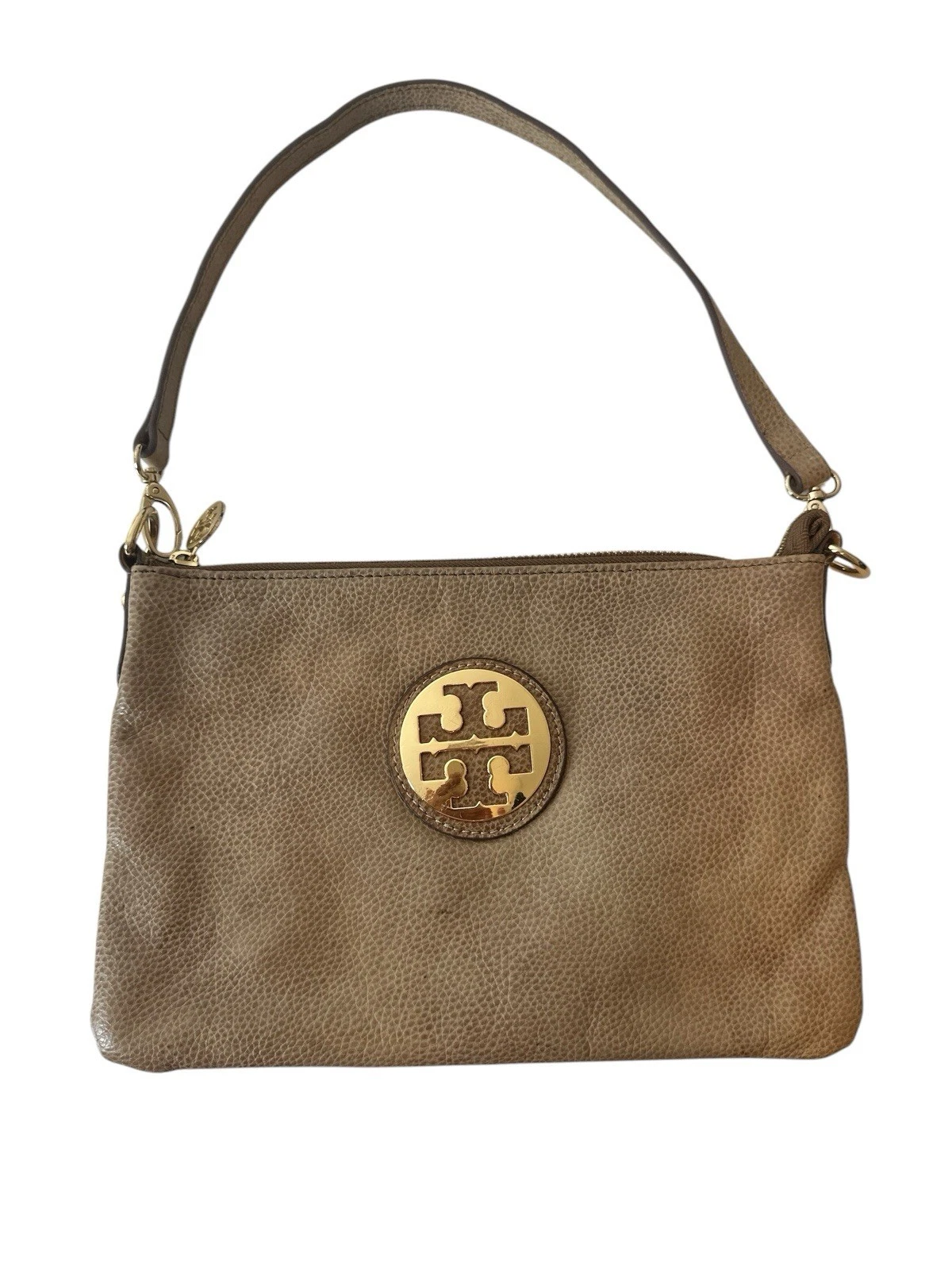 Borsa a tracolla Tory Burch borsa donna designer beige oro media festa formale