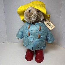 Vintage Paddington Bear Stuffed Plush 14  Red Rubber Boots 1981 Eden Toys Teddy