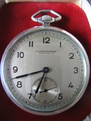 HERREN TASCHENUHR, ''A. Lange & Söhne'', Silber-0,900, Kal. 80-gute Funktion,