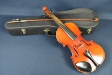3/4 Vintage Suzuki Violin No.220 Made in Japan 1975 with Bow Case, Sold as-is