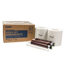 DNP 5x7" Dye Sub Media for DS620A Printer, 230 Prints Per Roll, 2 Piece