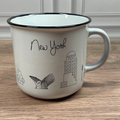 Eataly New York Downtown NYC Skyline Enamel Mug Coffee Cup 14 Ounce