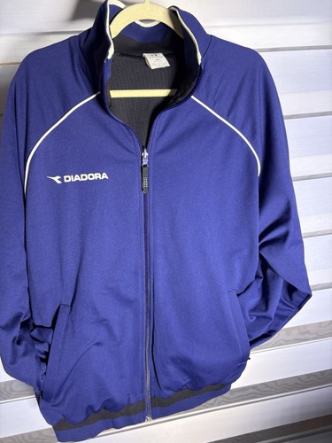 vintage Diadora full-zip athletic track jacket.