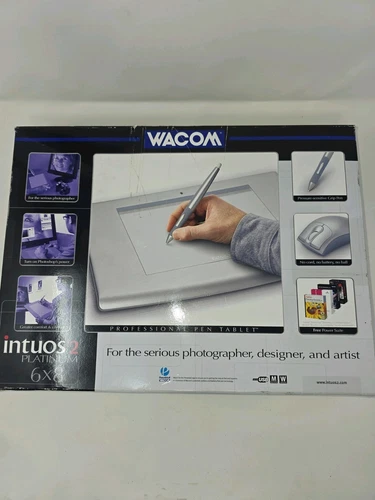 Wacom Intuos 2 Platinum 6x8 Professional Pen Graphic Tablet Draw Stylus & Mouse