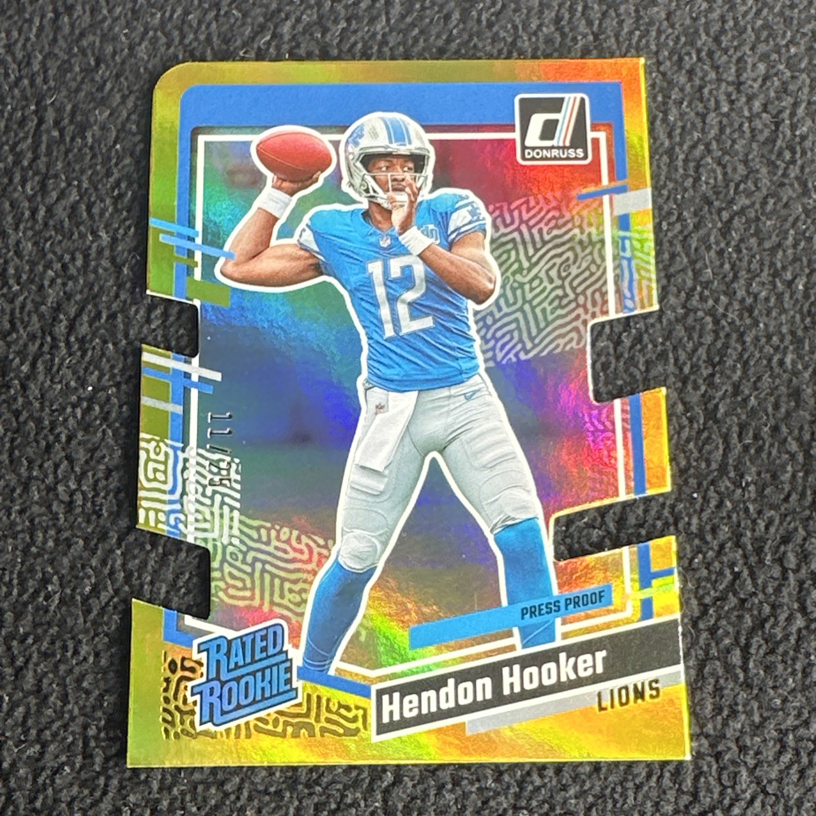2023 Panini Donruss Gold Die Cut #329 Hendon Hooker RC Detroit Lions /25