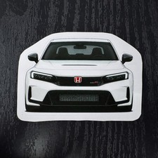 Honda Civic Type R White Custom Sticker 3 X 2