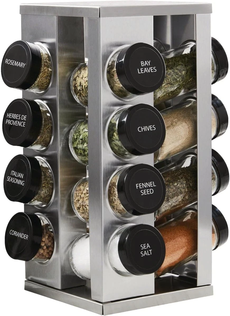 16 Jar Heritage Revolving Countertop Spice Rack Organizer with Spices Included,
Opens in a new windo
