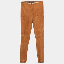 Ralph Lauren Brown Suede Skinny Trousers S