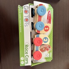 Melissa And Doug GO Tots Wooden Race Cars 2 Cars, 1 Disks Stacking Kids Toys