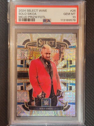 2024 Panini Select WWE Solo Sikoa #26 Mojo Prizm FOTL /8 PSA 10